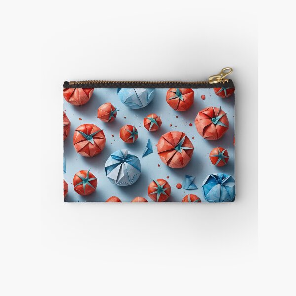 Item preview, Origami Tomatoes Pattern Red Blue designed and sold by ShaViArt.