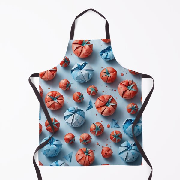 Item preview, Origami Tomatoes Pattern Red Blue designed and sold by ShaViArt.