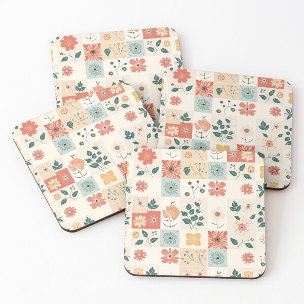 Item preview, flowers with squares designed and sold by porbenjaporn.