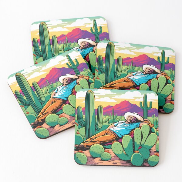 Item preview, Mexican sleeping against a cactus gallery wall art modern abstract matte vertical wall art decor abstract gallery art designed and sold by Charlygood.