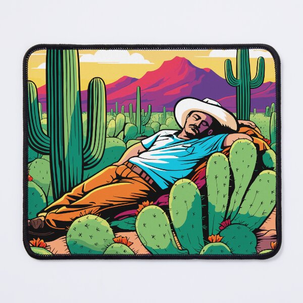 Item preview, Mexican sleeping against a cactus gallery wall art modern abstract matte vertical wall art decor abstract gallery art designed and sold by Charlygood.
