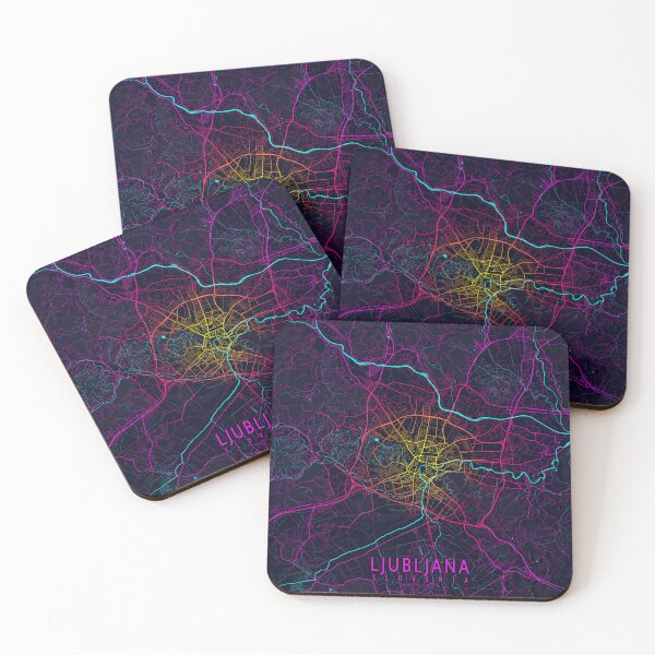 Item preview, Ljubljana City Map of Slovenia - Neon designed and sold by deMAP.
