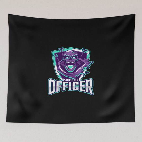 Item preview, Police Officer Design with Evil Skull designed and sold by PRIVARSHU.