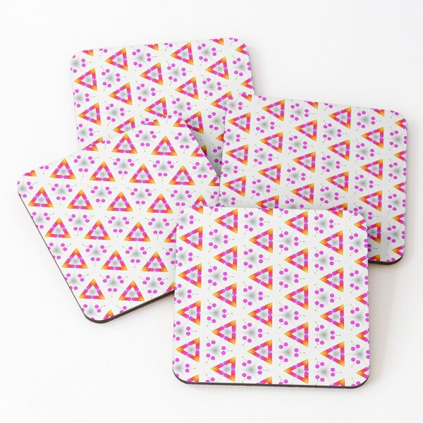 Item preview, pink yellow gray triangles  designed and sold by ritusdesigns.