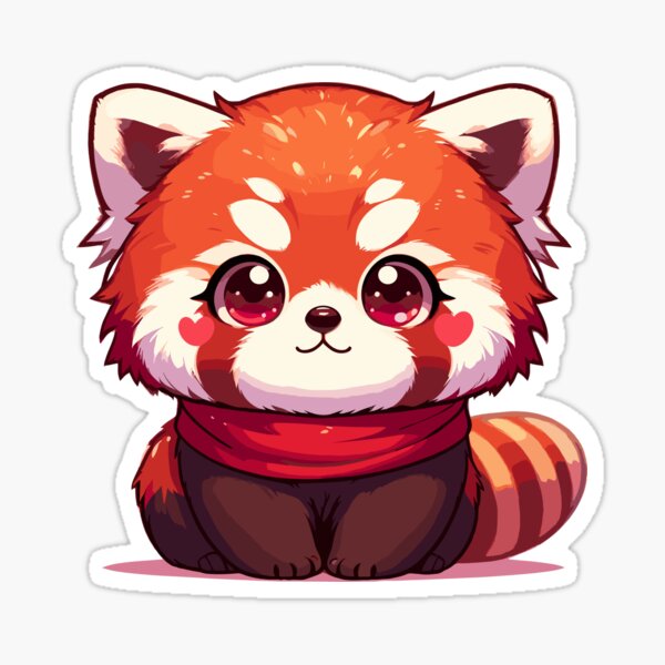 Cute Red Panda Drinking Cup of Coffee Sticker for Sale by eyestetix