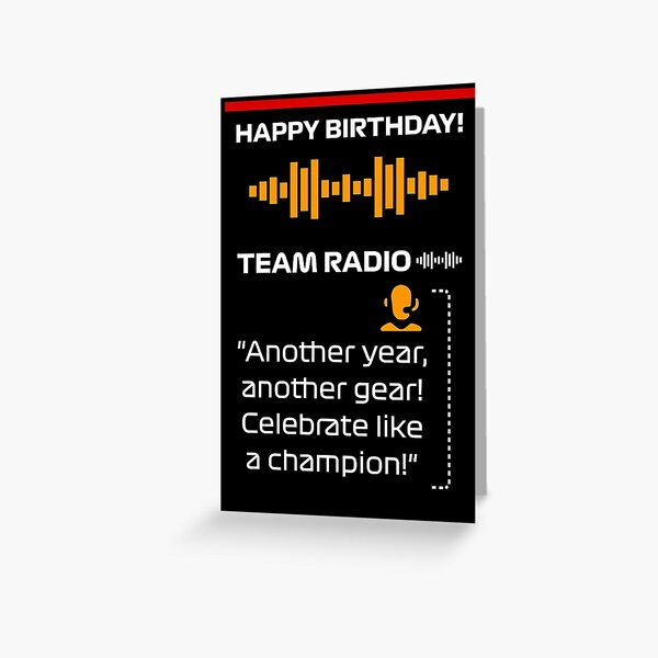 Item preview, "Another year, another gear!" F1 Birthday Card Design designed and sold by David Speed Design.