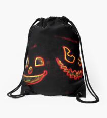 Halloween Pumpkins Good and Evil Drawstring Bag