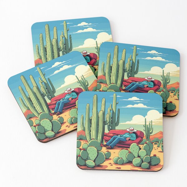 Item preview, Mexican sleeping against a cactus gallery wall art modern abstract matte vertical wall art decor abstract gallery art designed and sold by Charlygood.