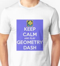 Bleib ruhig und spiel Geometrie-Dash Slim Fit T-Shirt