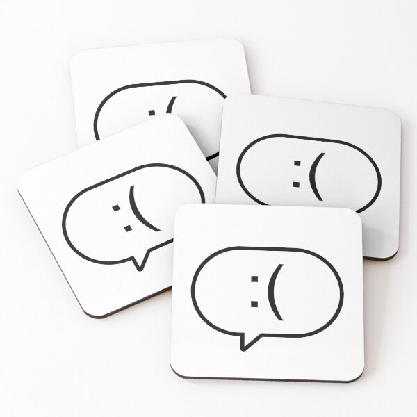 Aperçu de l'œuvre Emoticone ":(" dans une bulle de message en noir créée et vendue par Daikon.