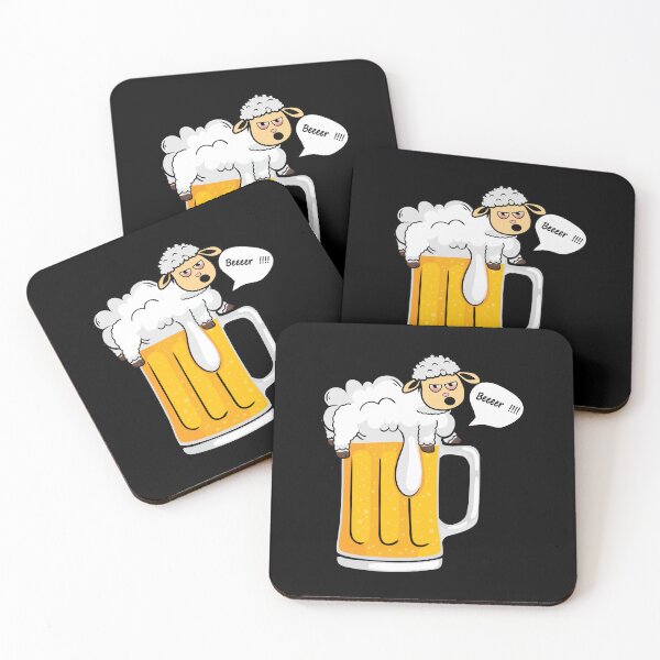 Artikelvorschau, Lustige Schafe auf einem Bierglas entworfen und verkauft von Donutlovers.