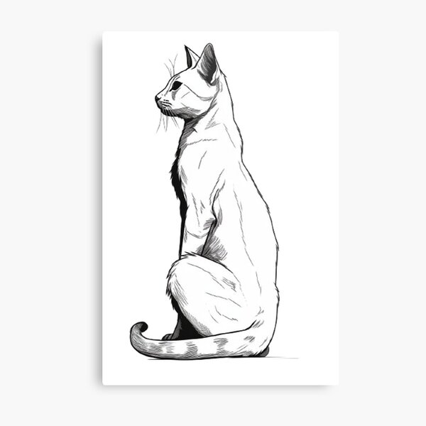 Item preview, cat sitting and staring designed and sold by kattilako.