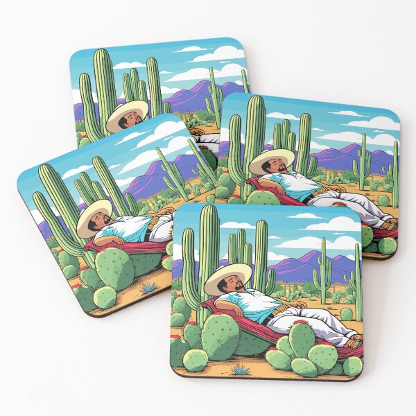 Item preview, Mexican sleeping against a cactus gallery wall art modern abstract matte vertical wall art decor abstract gallery art designed and sold by Charlygood.