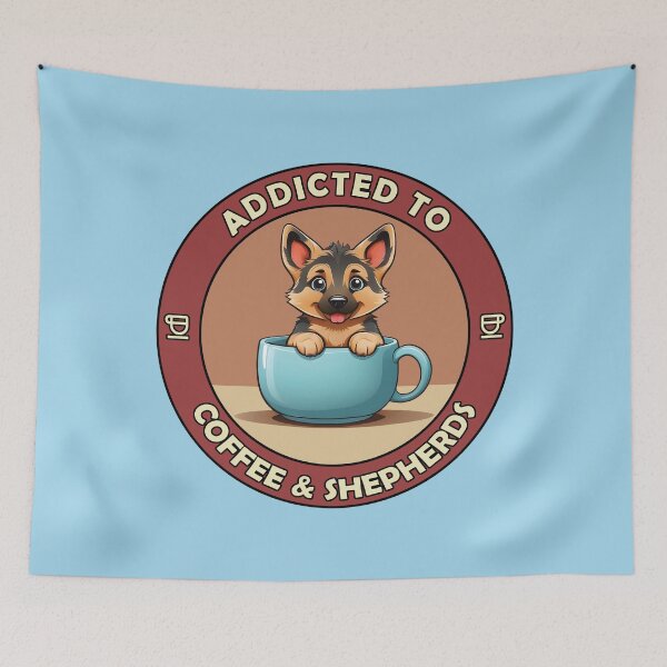 Item preview, Addicted to Coffee & Shepherds - Perfect for Coffee Lovers and Dog Owners  designed and sold by brindled.