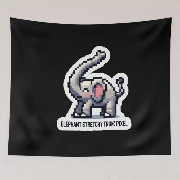 Item preview, Elephant Stretchy Trunk Pixel designed and sold by Master-Print.
