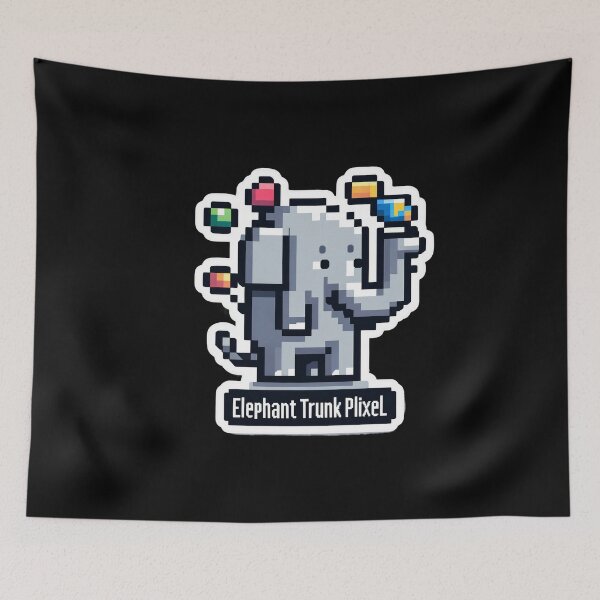Item preview, Elephant Stretchy Trunk Pixel designed and sold by Master-Print.