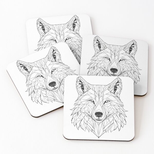 Item preview, linear wolf designed and sold by DarkHues.