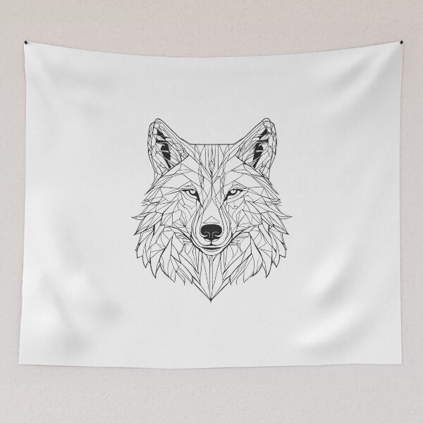 Item preview, linear wolf designed and sold by DarkHues.