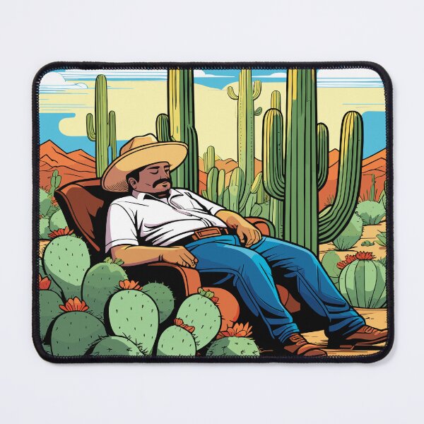 Item preview, Mexican sleeping against a cactus gallery wall art modern abstract matte vertical wall art decor abstract gallery art designed and sold by Charlygood.