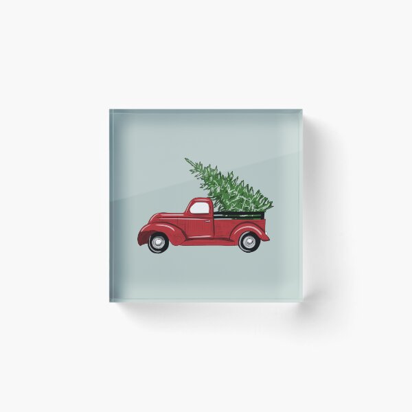 Item preview, Little Red Truck Hauling a Christmas Tree designed and sold by thebcarts.