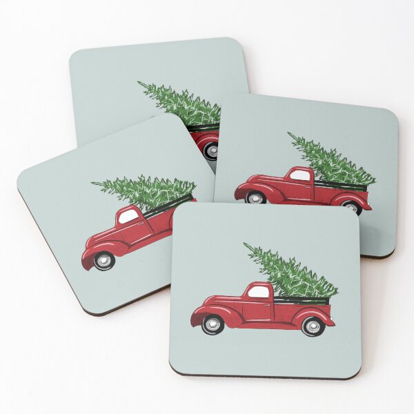 Item preview, Little Red Truck Hauling a Christmas Tree designed and sold by thebcarts.