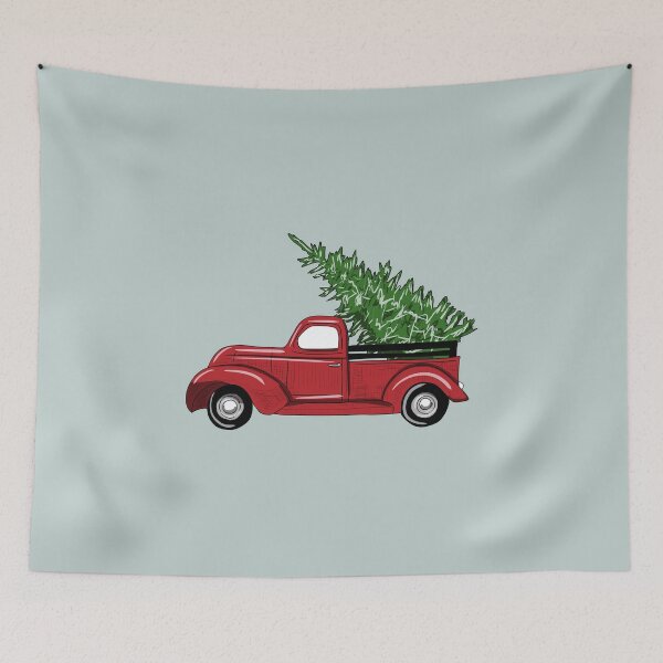 Item preview, Little Red Truck Hauling a Christmas Tree designed and sold by thebcarts.