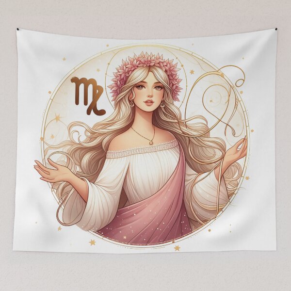 Item preview, Cute Zodiac Virgin - Virgo Zodiac Sign Art2 designed and sold by GsnDream.