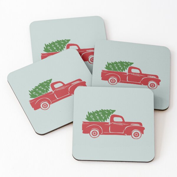 Item preview, Little Red Truck Hauling a Christmas Tree designed and sold by thebcarts.