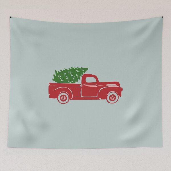Item preview, Little Red Truck Hauling a Christmas Tree designed and sold by thebcarts.