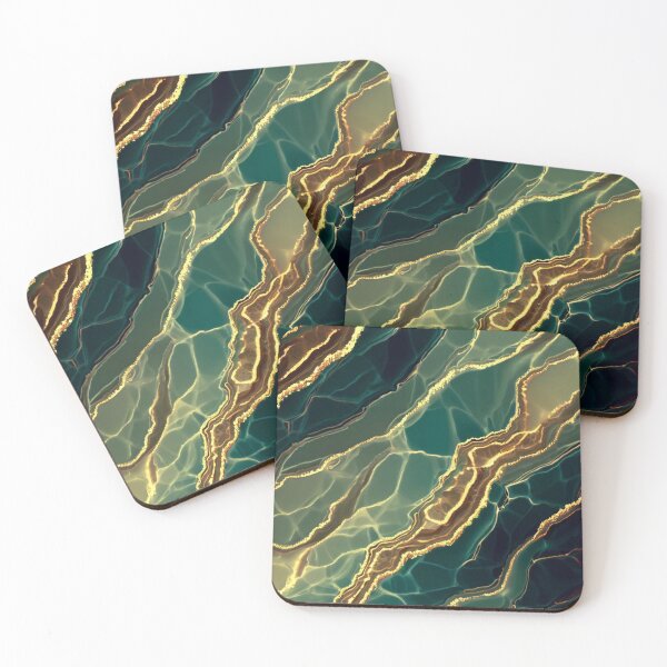 Item preview, Green agate gemstone with gold seams designed and sold by Studio12866.