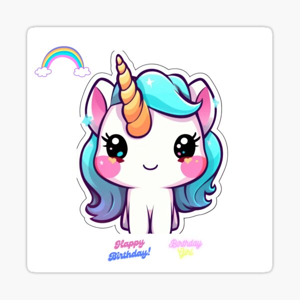birthday unicorn Sticker