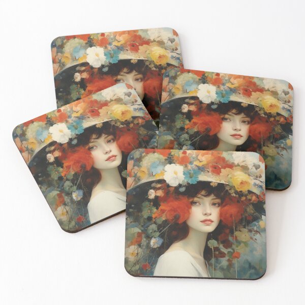 Item preview, Woman Wearing Floral Hat designed and sold by whitecat23.