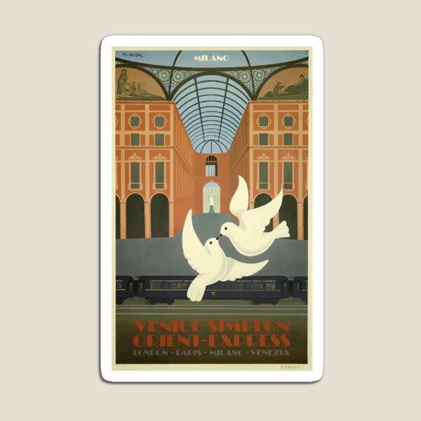 Item preview, Vintage Travel Poster Milan Orient Express designed and sold by simbamerch.