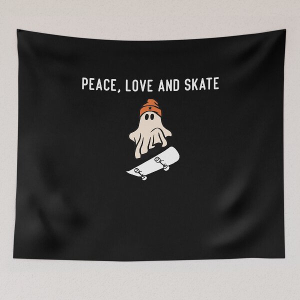 Item preview, Peace, Love and Skate ghost skater lovers designed and sold by BHMARTS.