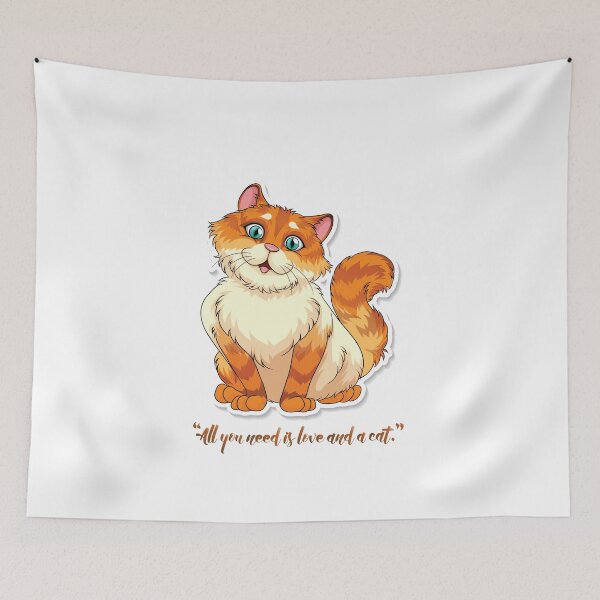 Item preview, All you need is love and cat - Tout ce dont vous avez besoin, c'est de l'amour et un chat designed and sold by AfricArt237.