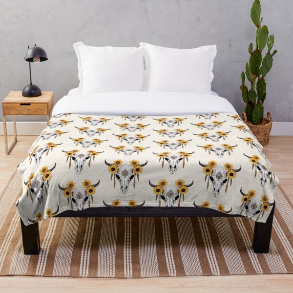 Item preview, Easily Distracted By Cows - Skull With Sunflowers designed and sold by Pati-Design.