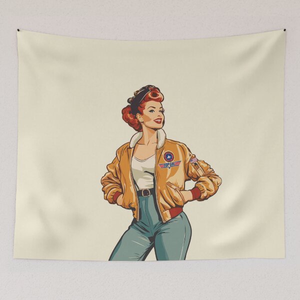 Item preview, Retro Top Gun 'Gal' Bombshell Bomber Pilot Pin Up Girl designed and sold by di-age7.