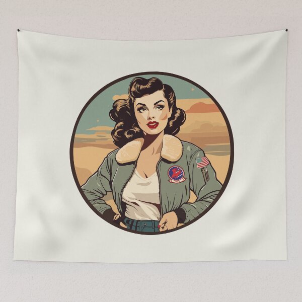 Item preview, Air Force Dame Fly Girl Bomber Pin Up Girl designed and sold by di-age7.