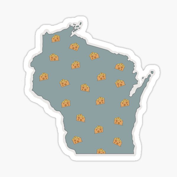 Vista previa del artículo con la obra «Wisconsin "la tierra lechera de Estados Unidos"», diseñado y vendido por Not So Dull Design.