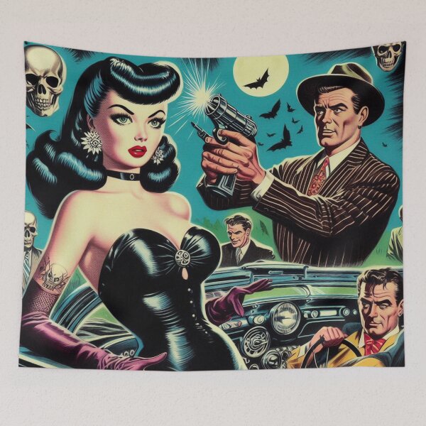 Item preview, Vintage Pulp Goth Girl designed and sold by PulpVintage.