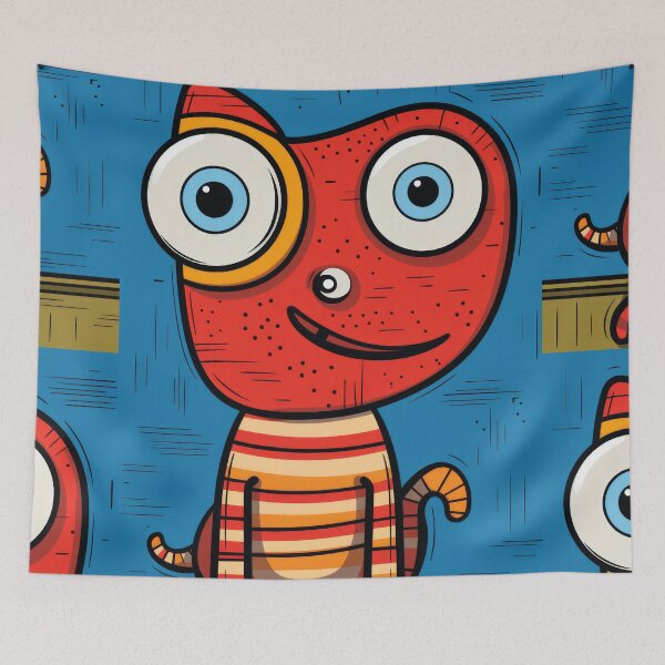 Item preview, Vibrant himsical Cartoonish Illustration of a Playful Lizard in a Comic-Style Settingand W designed and sold by Piotrek0001.