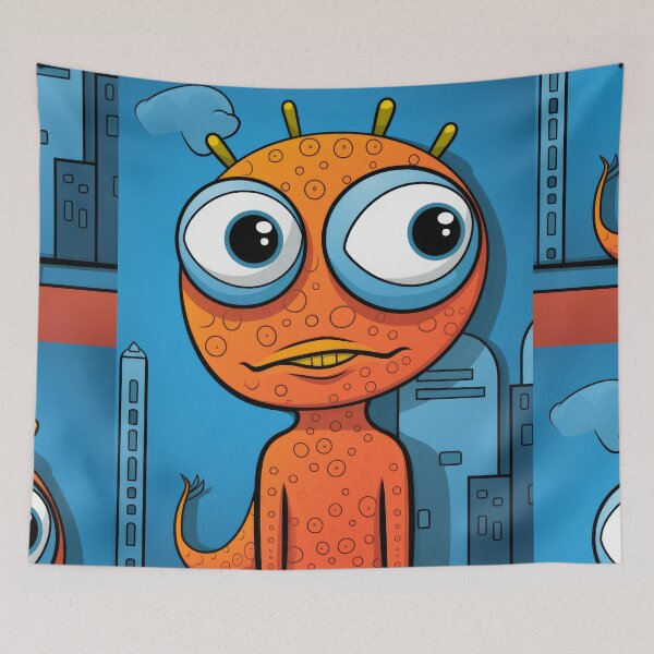 Item preview, Vibrant himsical Cartoonish Illustration of a Playful Lizard in a Comic-Style Settingand W designed and sold by Piotrek0001.
