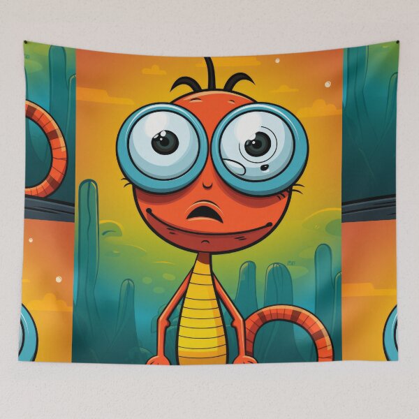 Item preview, Vibrant himsical Cartoonish Illustration of a Playful Lizard in a Comic-Style Settingand W designed and sold by Piotrek0001.