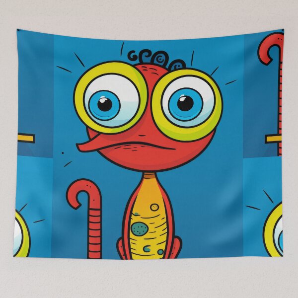 Item preview, Vibrant himsical Cartoonish Illustration of a Playful Lizard in a Comic-Style Settingand W designed and sold by Piotrek0001.