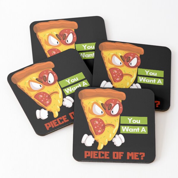 Item preview, You Want A Piece of Me? chibi pizza slice, kawaii pizza, cute pun gift for couples. designed and sold by Kristalin Glass.