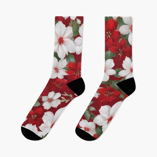 Item preview, "Blooms in Harmony: A Symphony of Red and White Floral Elegance" designed and sold by FashionAlchemy.