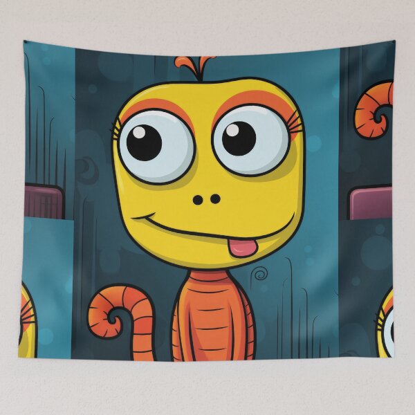 Item preview, Vibrant himsical Cartoonish Illustration of a Playful Lizard in a Comic-Style Settingand W designed and sold by Piotrek0001.