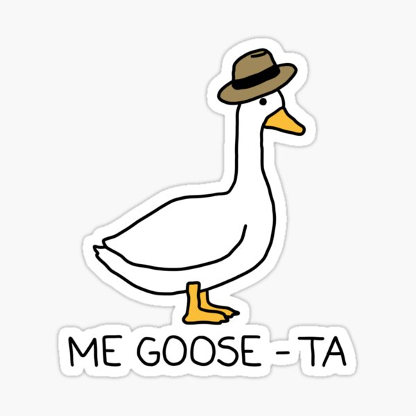 Goose Duck Que Cute Confused Face with Sombrero Hat Sticker sold by Sly  Moore, SKU 40192432