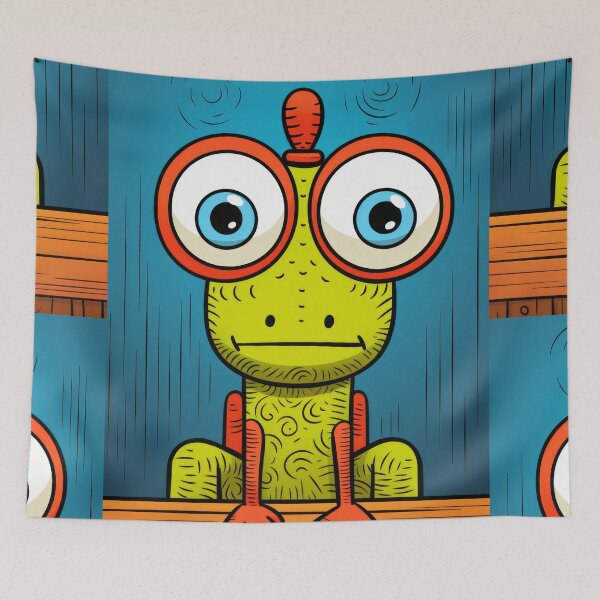 Item preview, Vibrant himsical Cartoonish Illustration of a Playful Lizard in a Comic-Style Settingand W designed and sold by Piotrek0001.