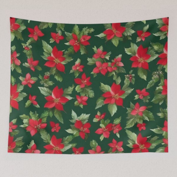 Item preview, "Garden Elegance: Red and Green Floral Symphony" designed and sold by FashionAlchemy.